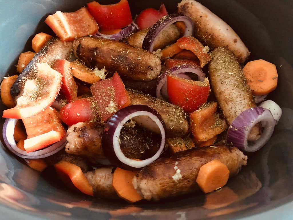 ingredients for slow cooker sausage cassserole