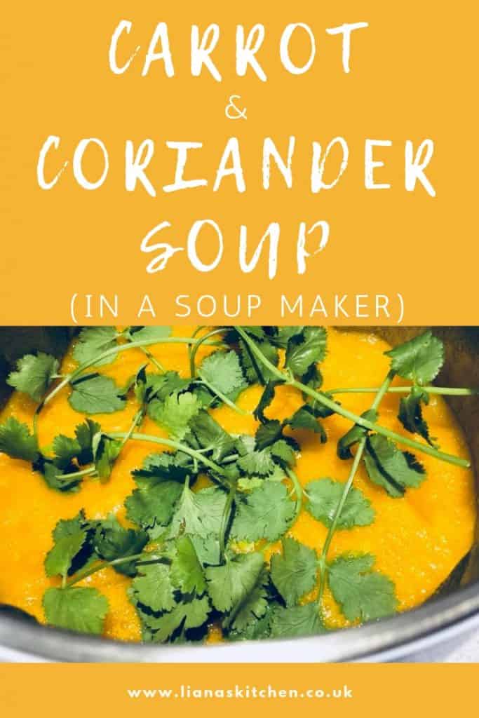 carrot and coriander soup in a soup maker
