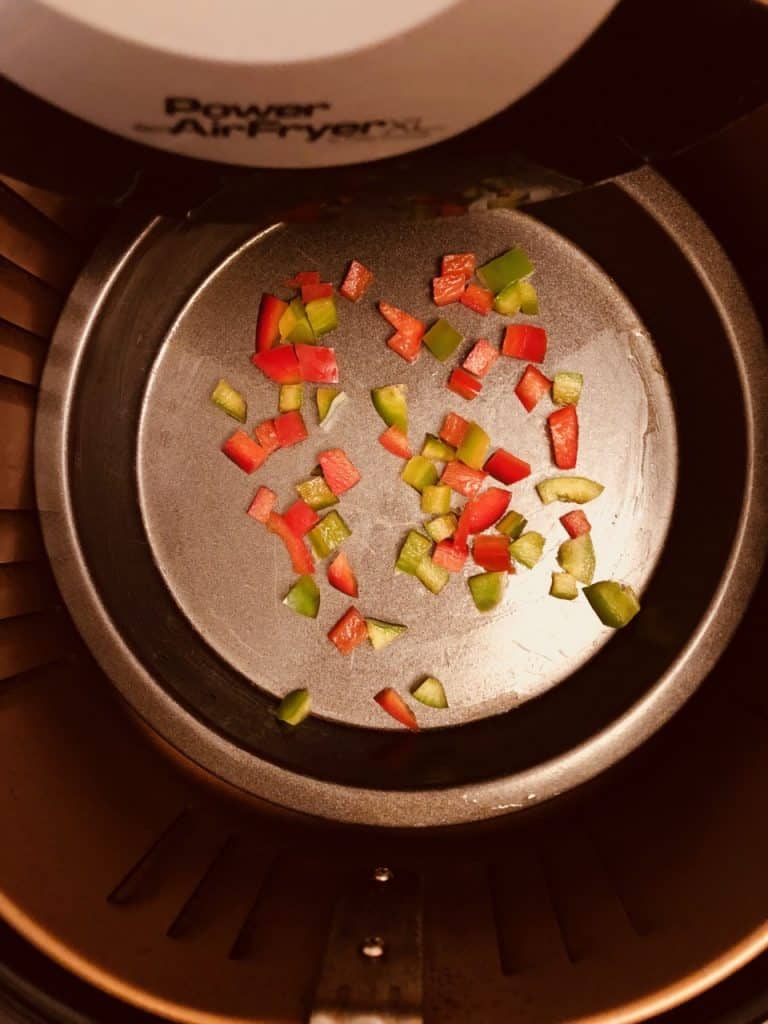 adding peppers to air fryer
