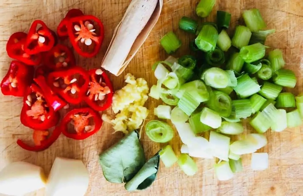 Ingredients for Thai Red Curry Soup In Soup Maker