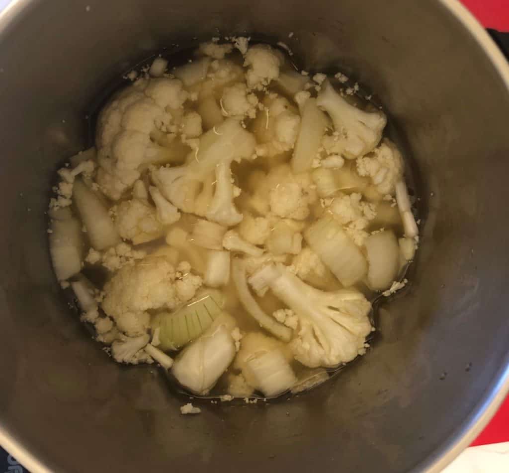 cauliflower soup ingredients in soup maker