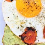 avocado toast with fried egg on top