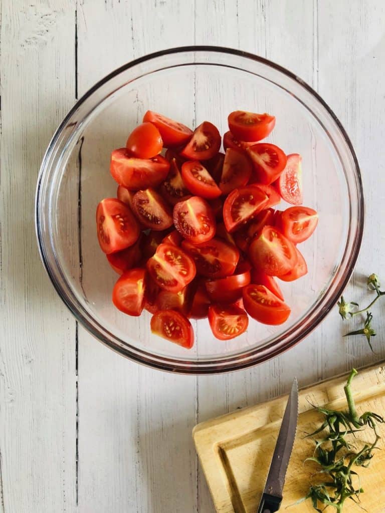 chopped tomatoes for tomato soup