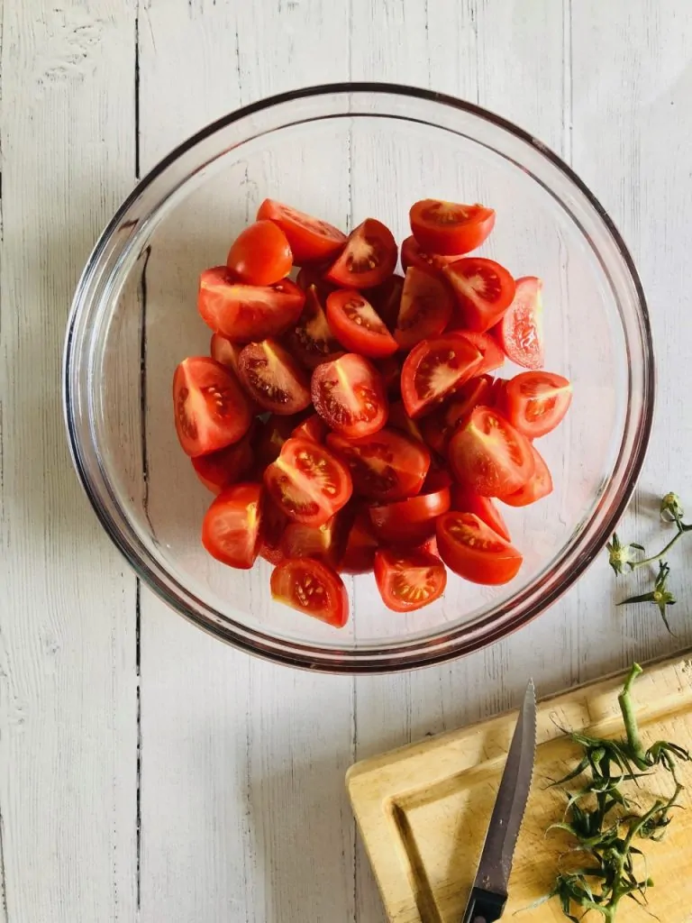 chopped tomatoes for tomato soup