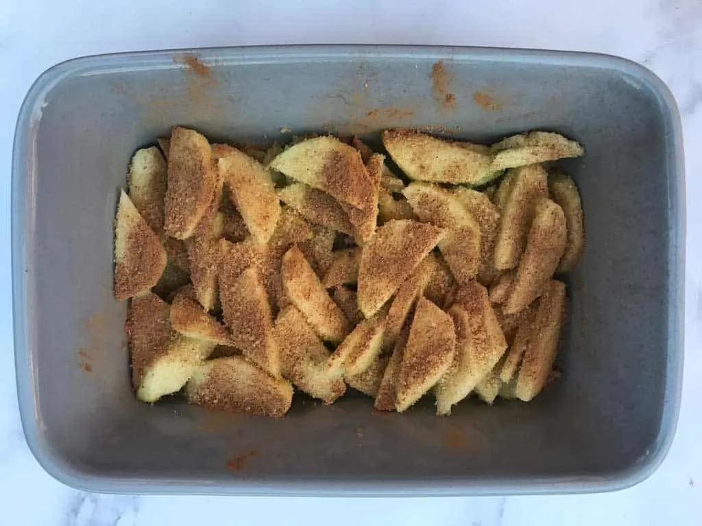 cinnamon sprinkled on apple