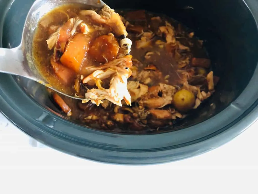 thickening up the gravy after the chicken casserole has finished cooking in the slow cooker