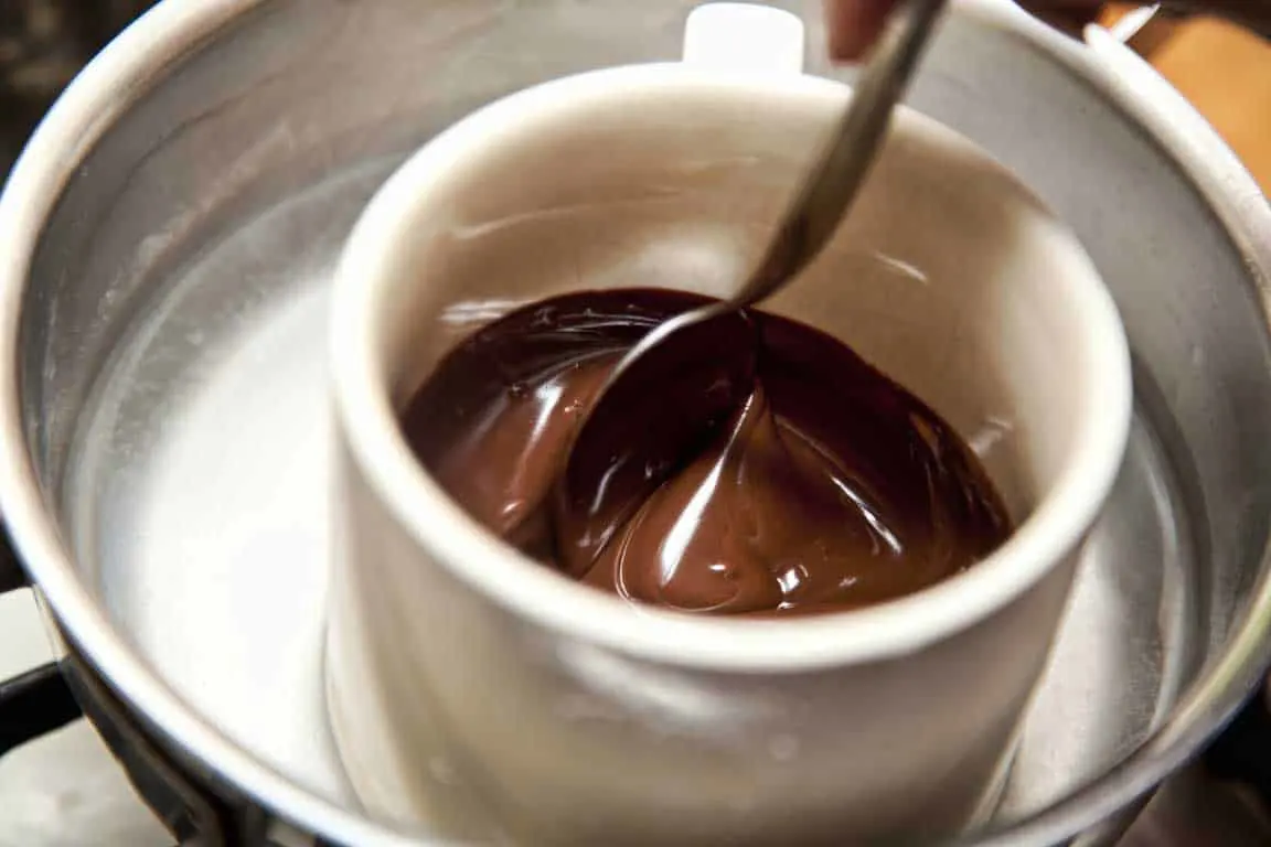 double boiler for melting chocolate on a stovetop