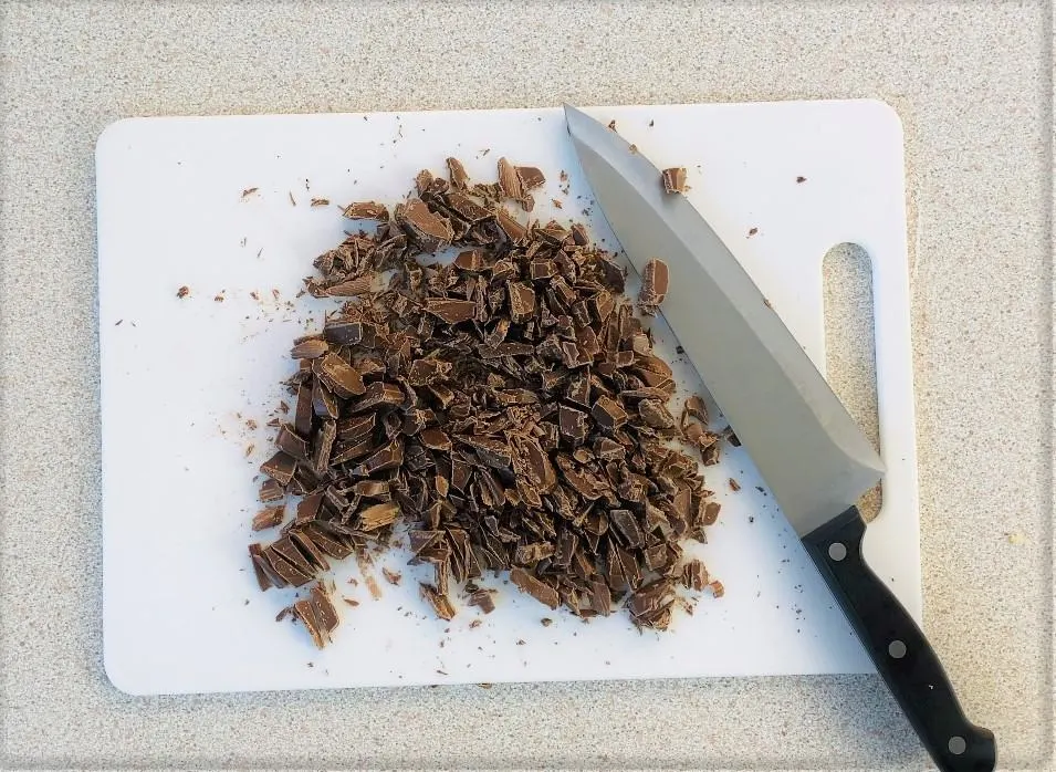 chopped up chocolate