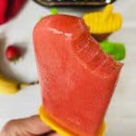 homemade strawberry and banana ice lolly