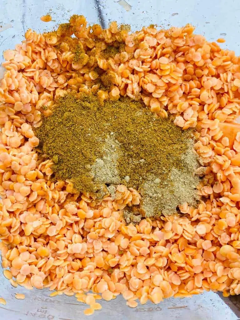 red lentils and curry powder