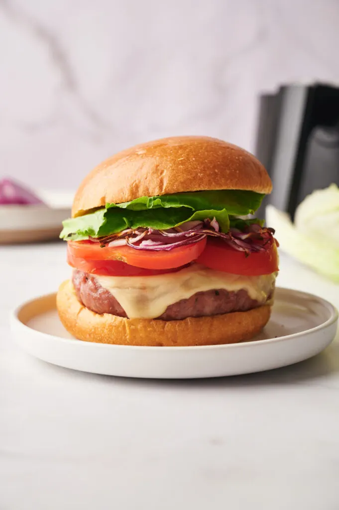 air fryer cheese burger