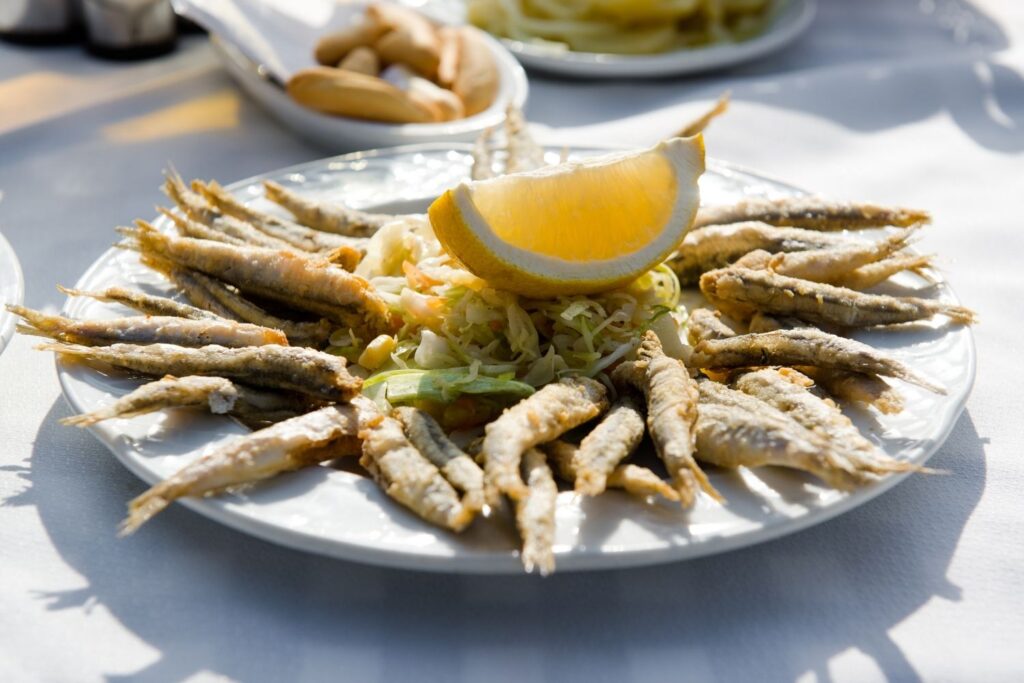 Anchovies on a plate