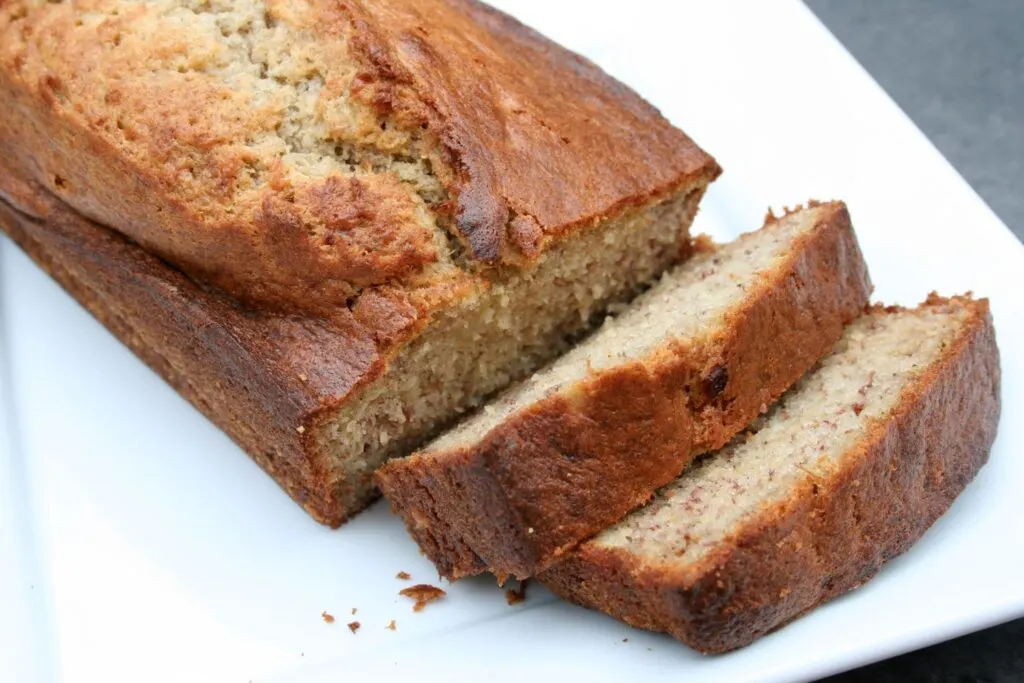 sliced banana bread