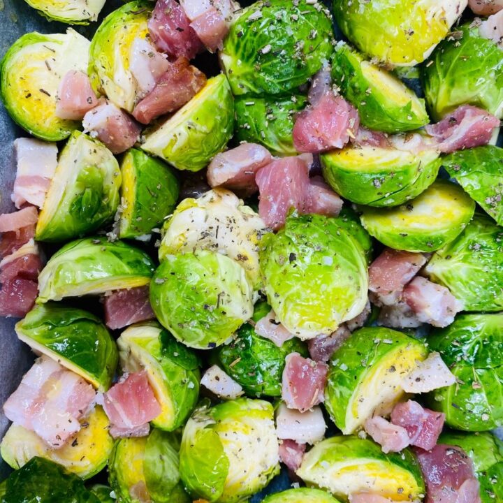 Roasted Brussel sprouts and bacon