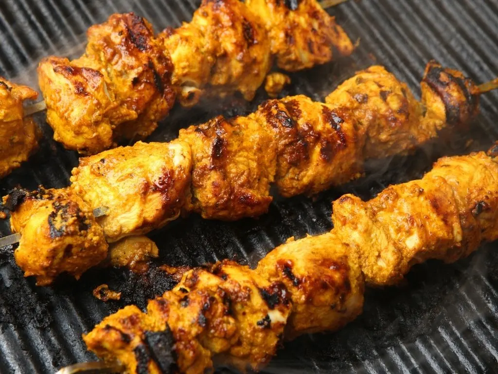 Chicken tikka kebabs