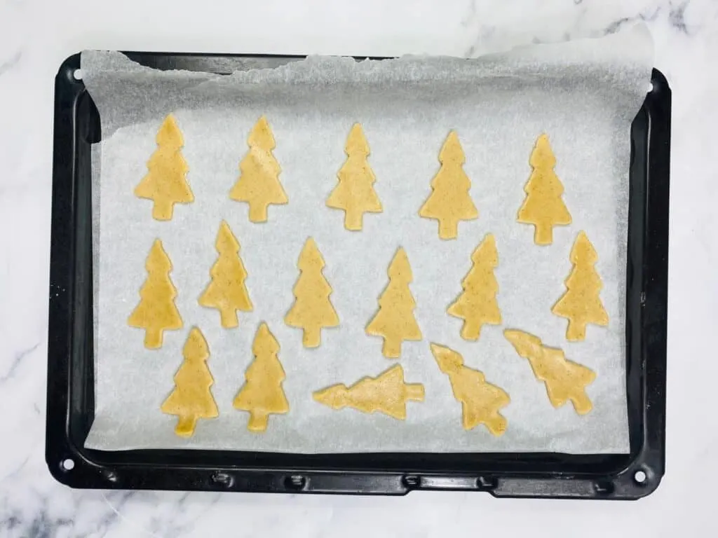 Christmas tree cookies baking tray