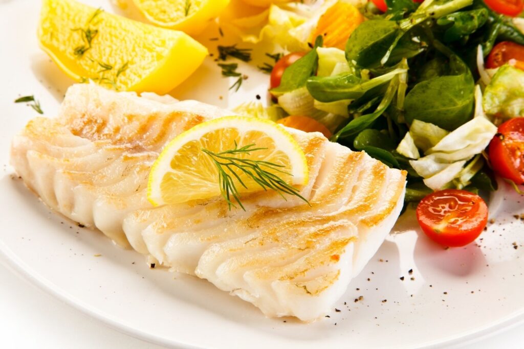 cod with lemon and vegetables