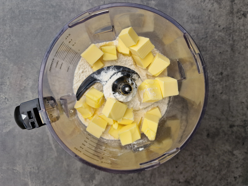 flour and butter in the food processor