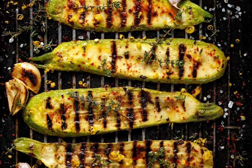 grilled courgettes