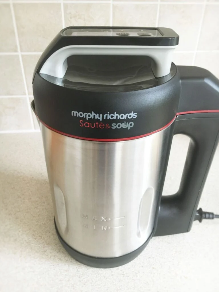 Morphy Richards Saute and Soup Maker placed on a kitchen countertop