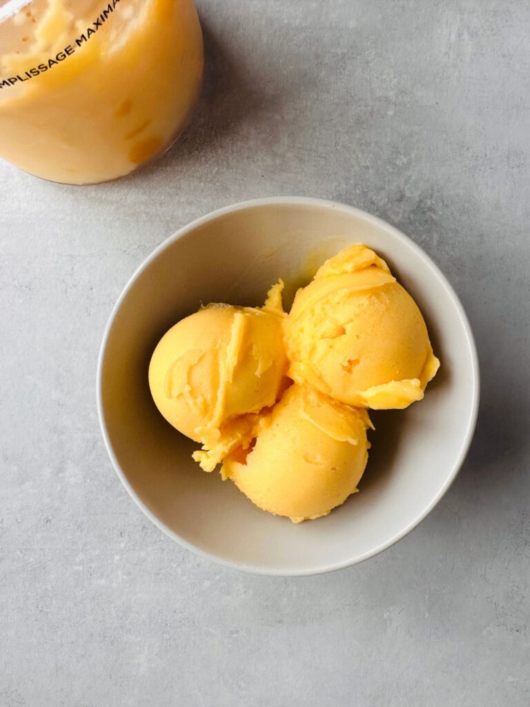 Ninja Creami One Ingredient Peach Sorbet