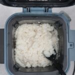 cooked white rice in the Ninja Speedi