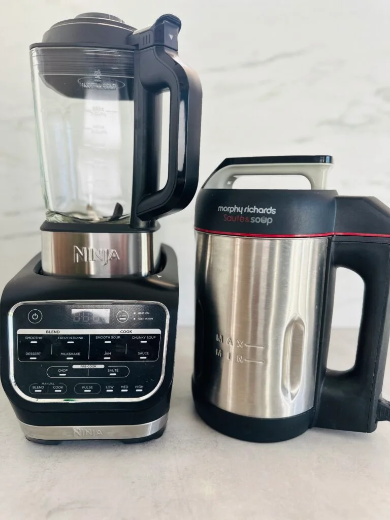height of Ninja Soup Maker and Blender next to a Morphy Richards Soup Maker