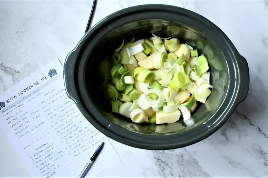 Slow cooker leek potato soup