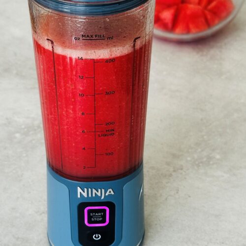 Watermelon and Strawberry Smoothie in a Ninja Blast
