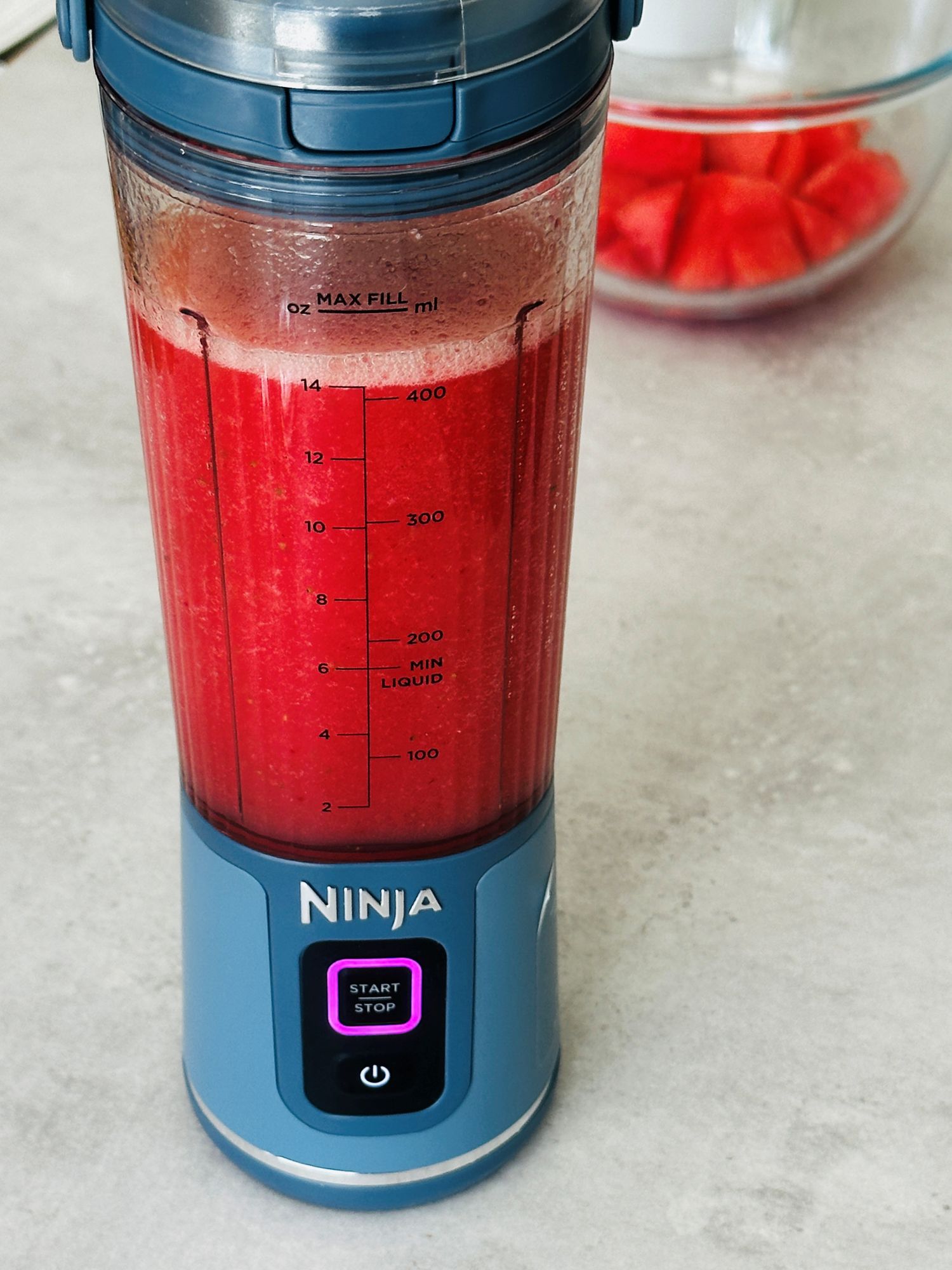 Watermelon and Strawberry Smoothie in a Ninja Blast