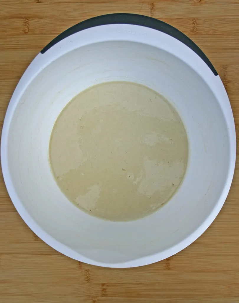 The Yorkshire pudding batter after being mixed.