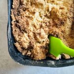 apple crumble in an air fryer basket liner