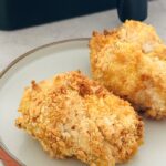 2 air fryer chicken kievs on plate