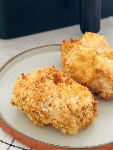 2 air fryer chicken kievs on plate