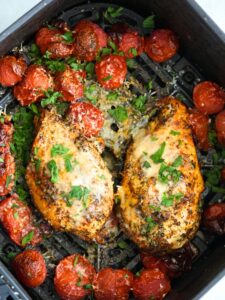 Air Fryer Chicken Parmesan with Cherry Tomatoes