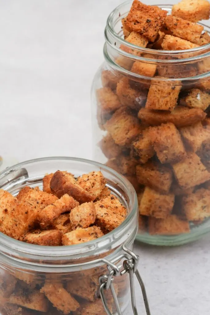 air fryer croutons in jars