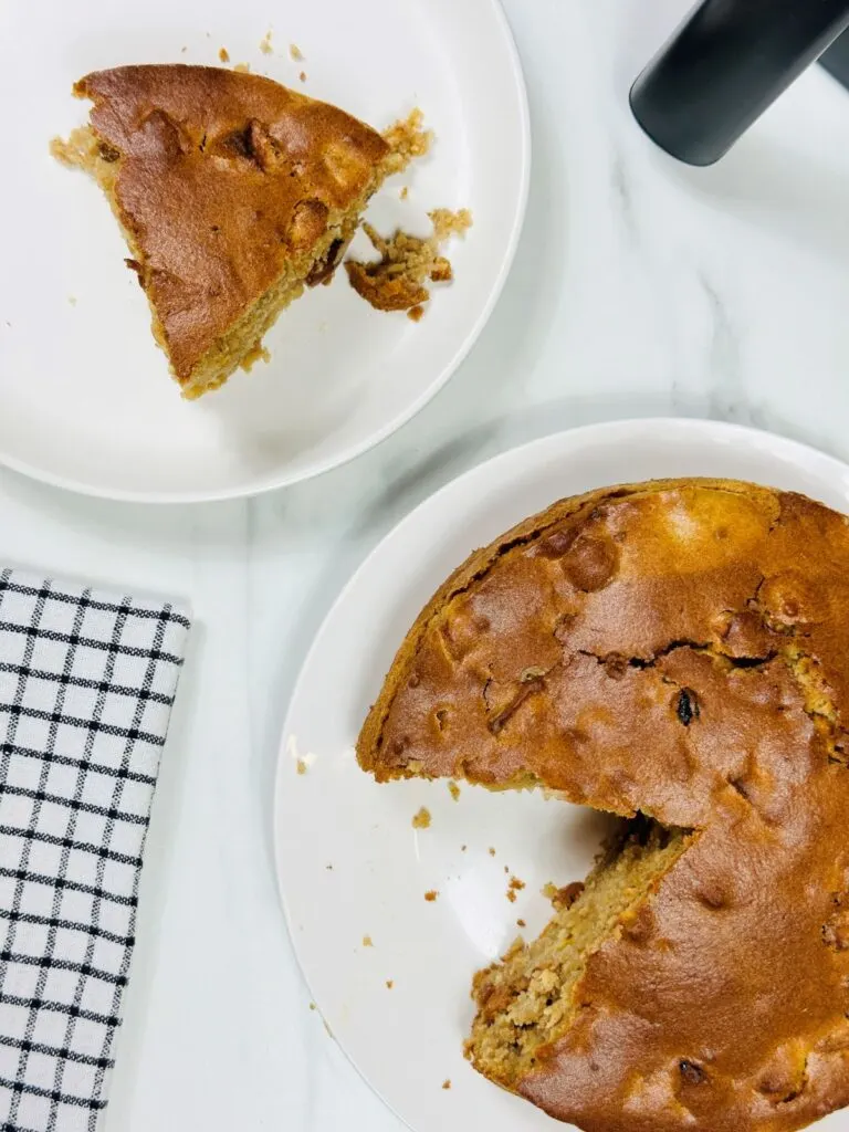 apple cake air fryer sliced