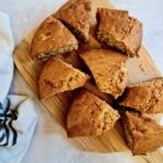 banana bread on chopping board