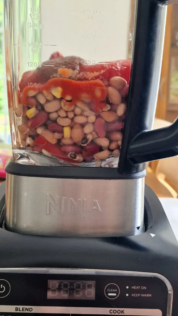 ingredients for Mexican bean soup in Ninja Soup Maker