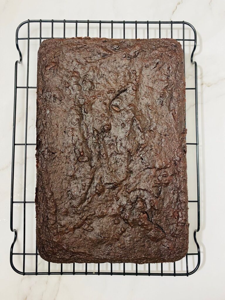 beetroot brownie on wire rack