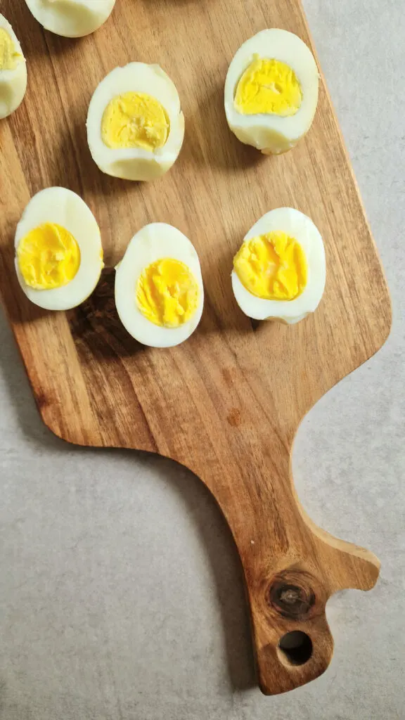 sliced hard boiled eggs