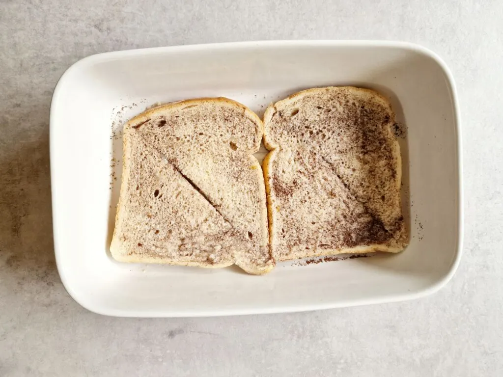 bread soaking for French toast