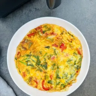 breakfast frittata next to air fryer