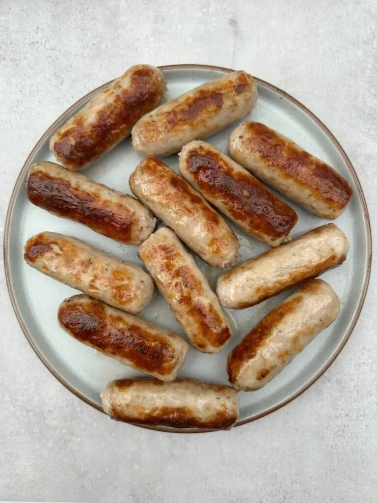 browned sausages on plate