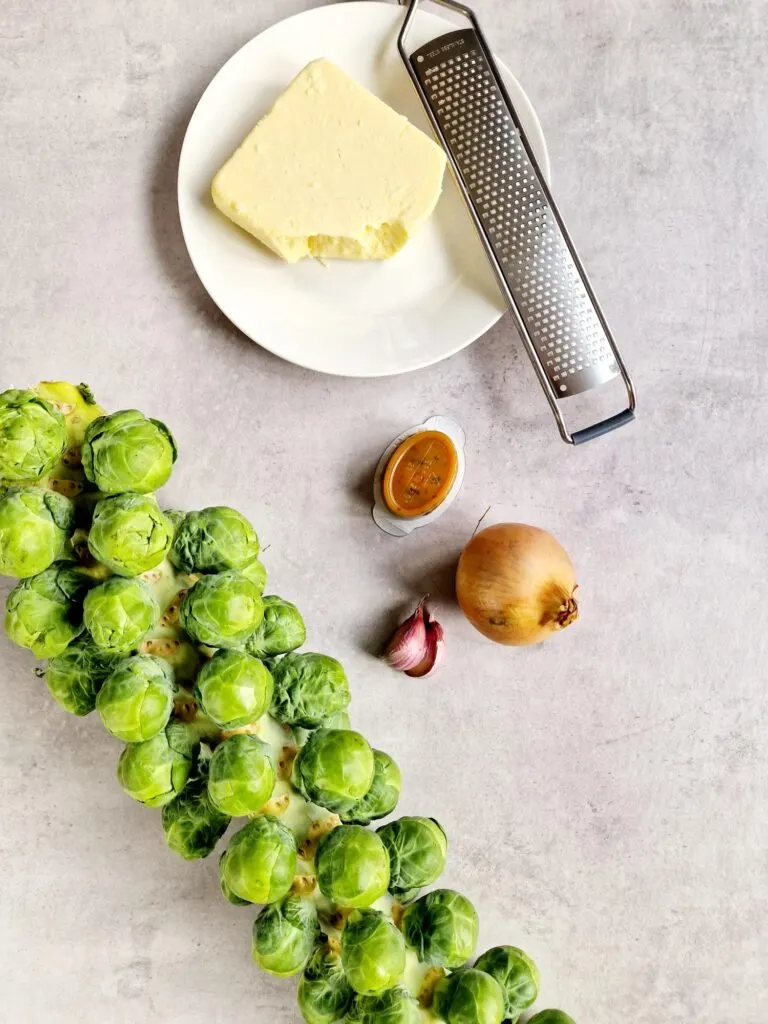 ingredients for Brussels sprouts soup