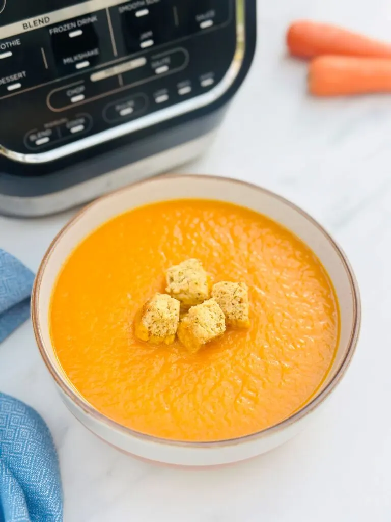 carrot and ginger soup in a soup maker