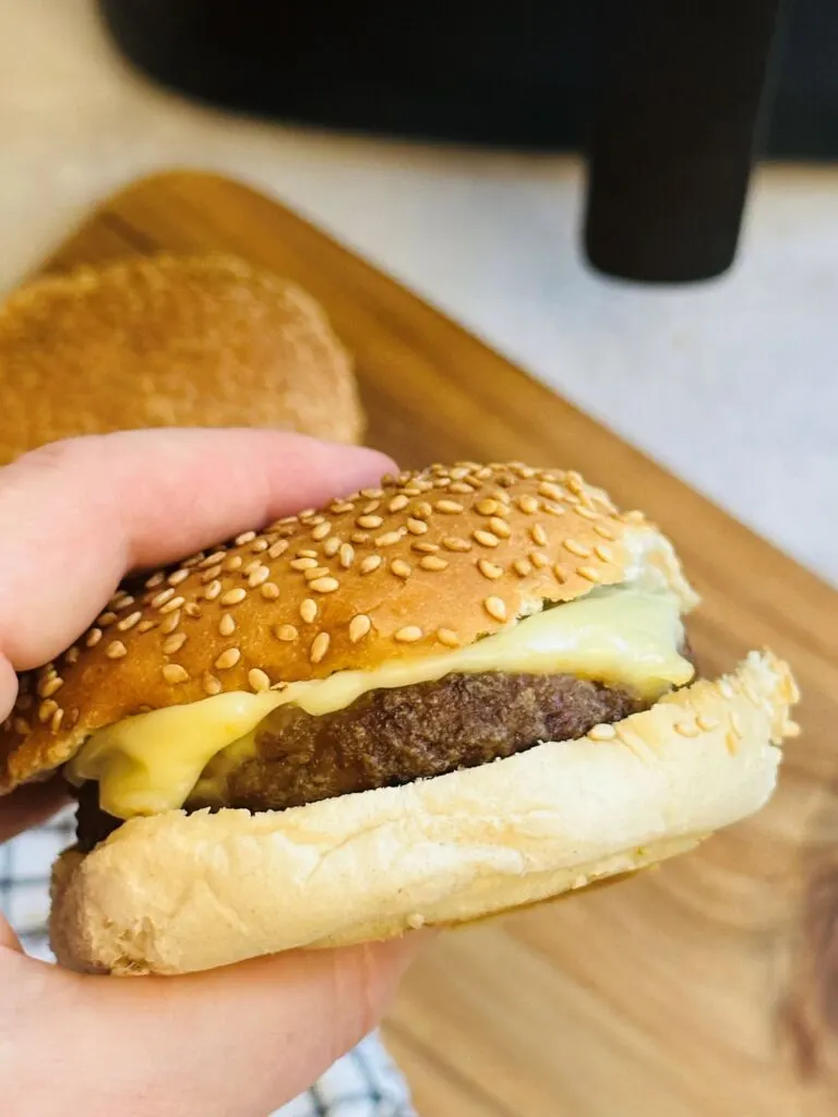 cheese burger from frozen burgers in air fryer