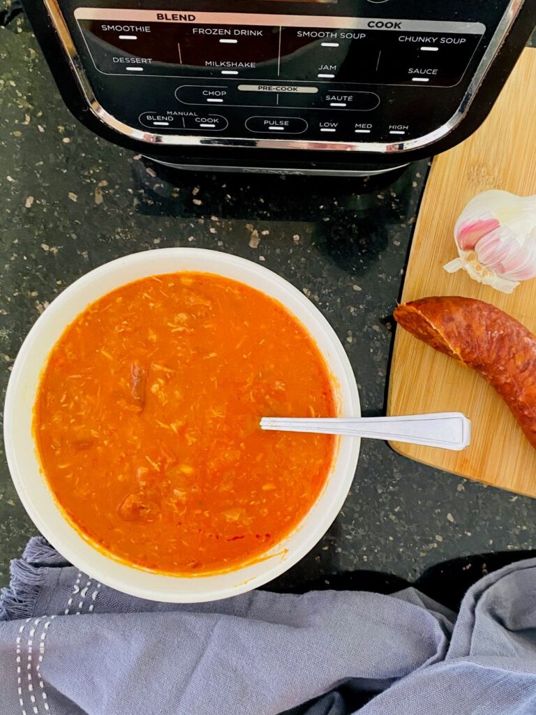 chicken and chorizo soup in a ninja soup maker