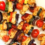 chicken kebabs with vegetables