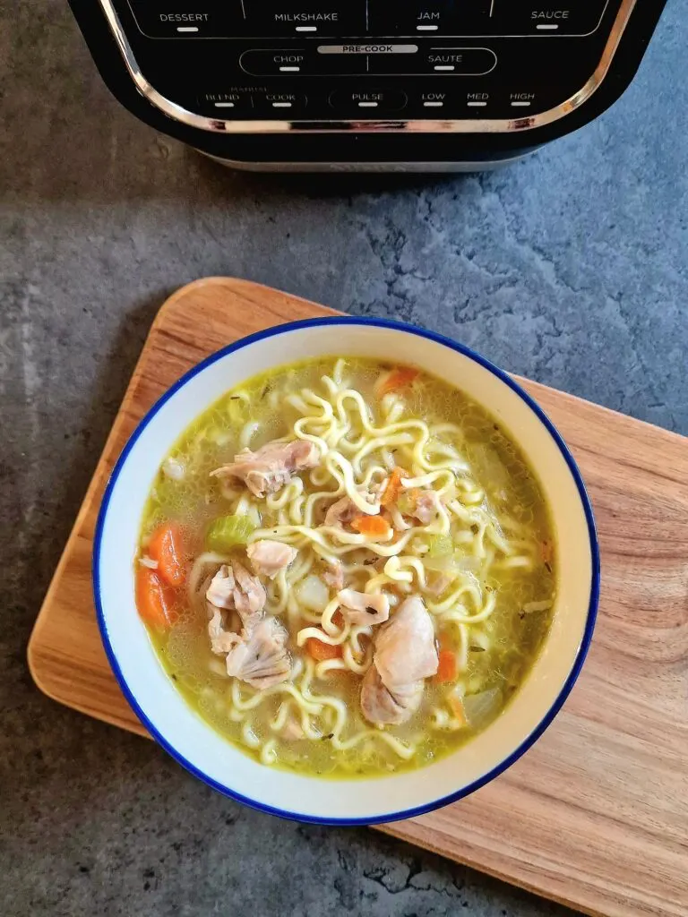 chicken noodle soup in a soup maker